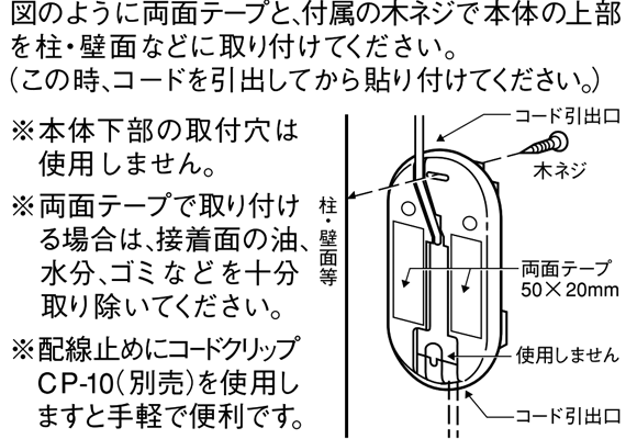 ナースコール CA-17 本体の設置方法