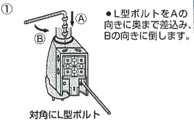 L型ボルトを差し込みます