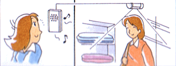 センサー1台　チャイム1台の使用例