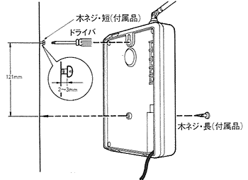 付属の木ねじで設置します。