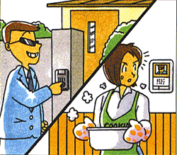 スマートホン カラーテレビインターホンの利用イメージ