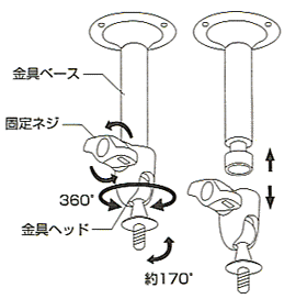 取付金具で角度調整