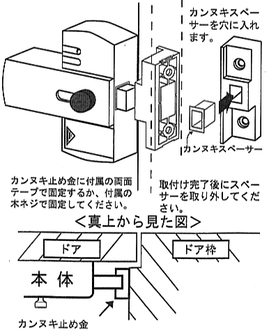 カンヌキスペーサーを入れて利用