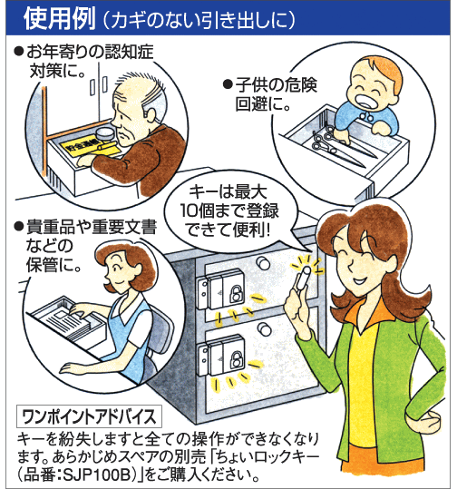 カギのない引き出しに使用例