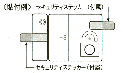 付属のセキュリティステッカー