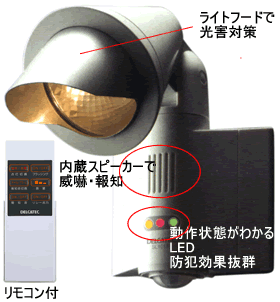 音と光の見張り番 センサライト ハロゲン1灯式 SL111A