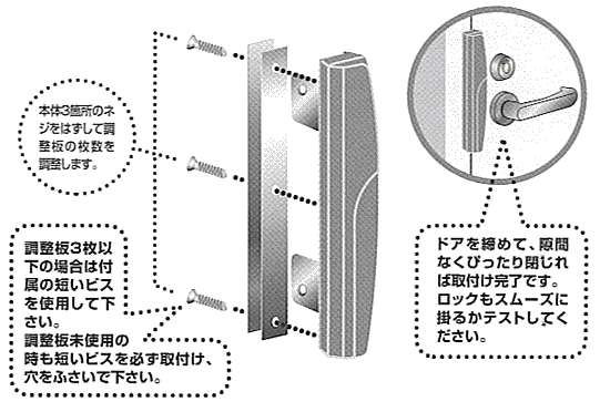 調整板の枚数で調整