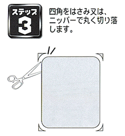 丸く切り落とします