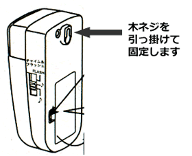 木ねじを引っ掛けて固定します