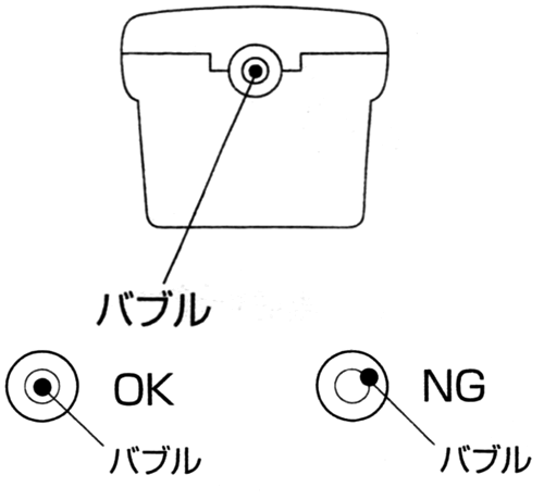 バブルが中央になるよう設置してください