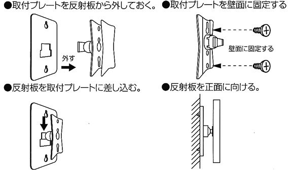 取付プレートを使って反射板を固定